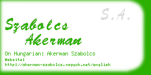 szabolcs akerman business card